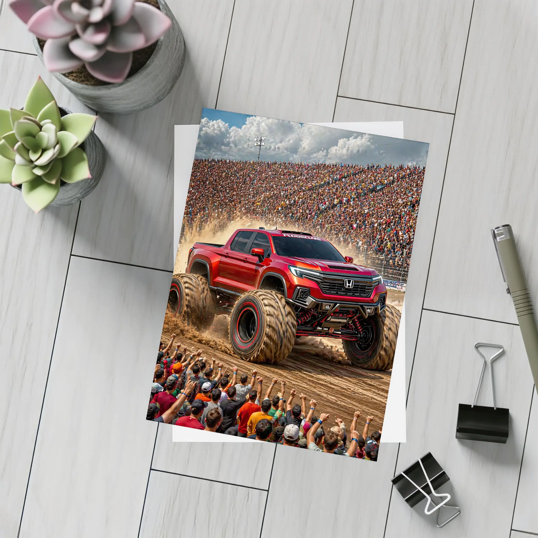 Honda Ridgeline Monster Truck Arena Crowd – Postcards