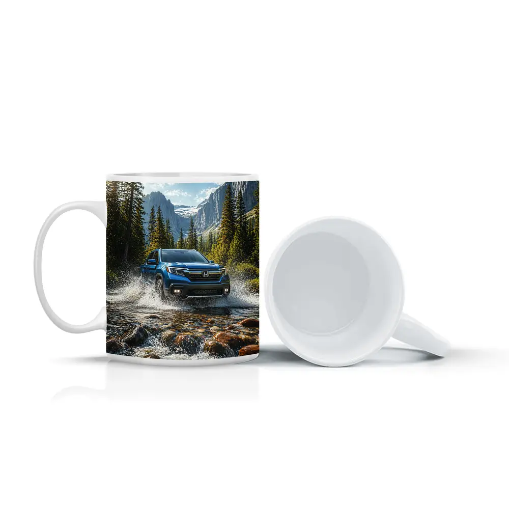 Honda Ridgeline Truck Splashing Mountain River – Mugs