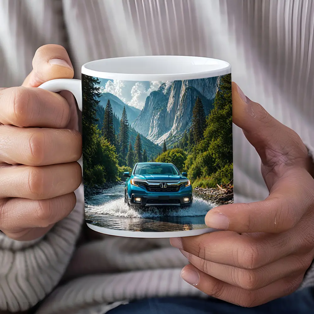 Honda Ridgeline Blue Truck Mountain River – Mugs