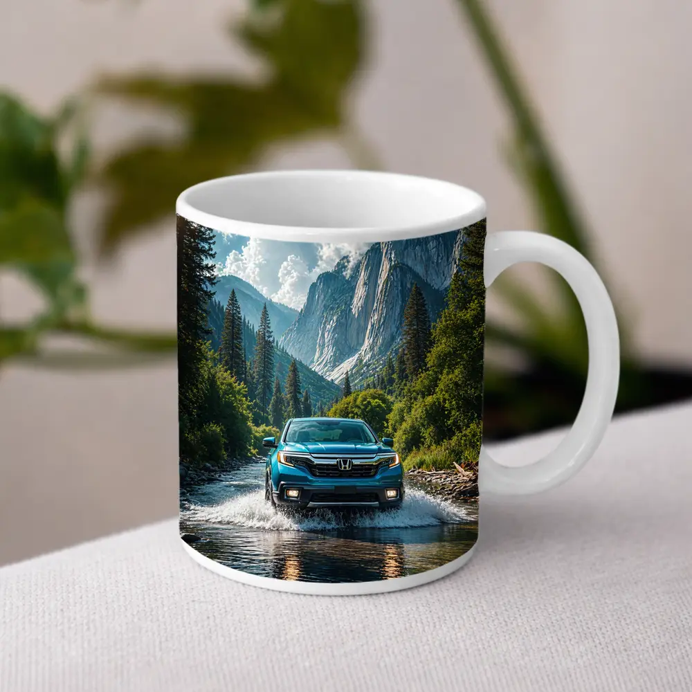 Honda Ridgeline Blue Truck Mountain River – Mugs