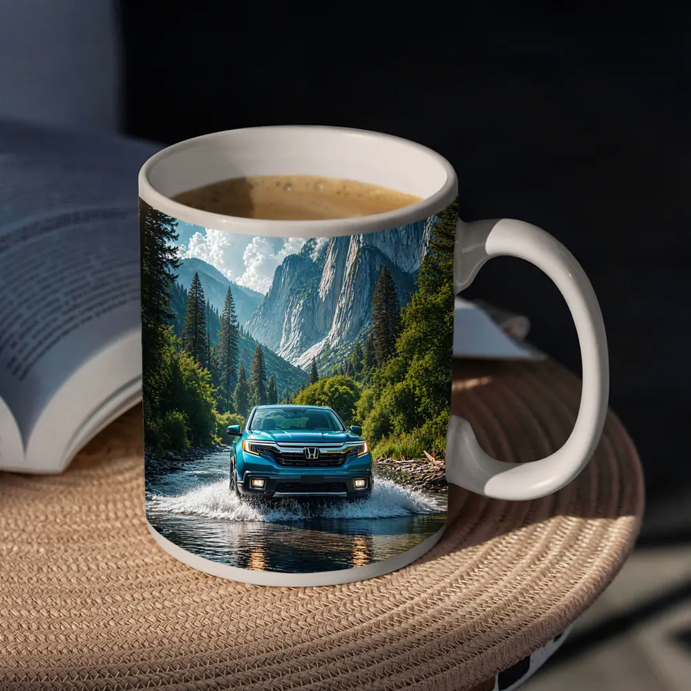 Honda Ridgeline Blue Truck Mountain River – Mugs