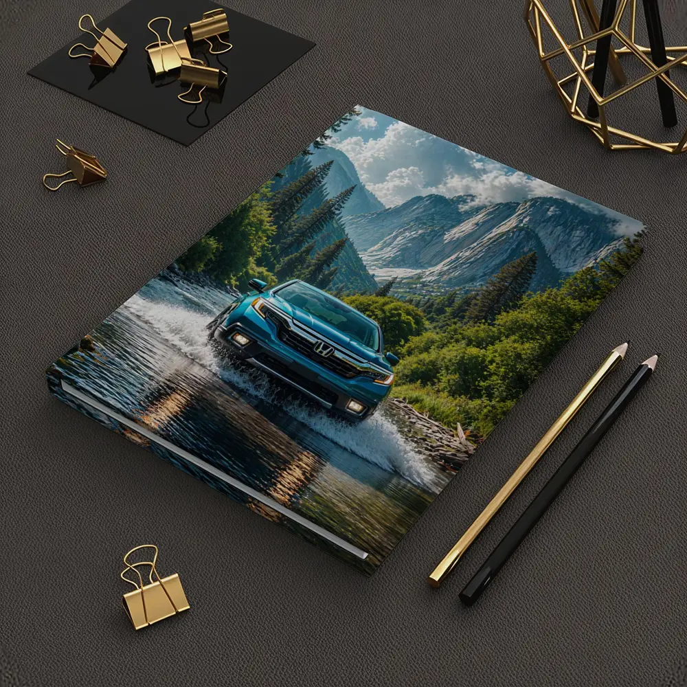Honda Ridgeline Blue Truck Mountain River – Notebooks