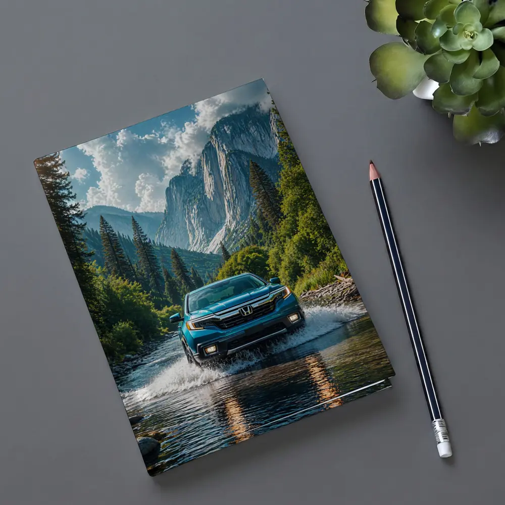 Honda Ridgeline Blue Truck Mountain River – Notebooks