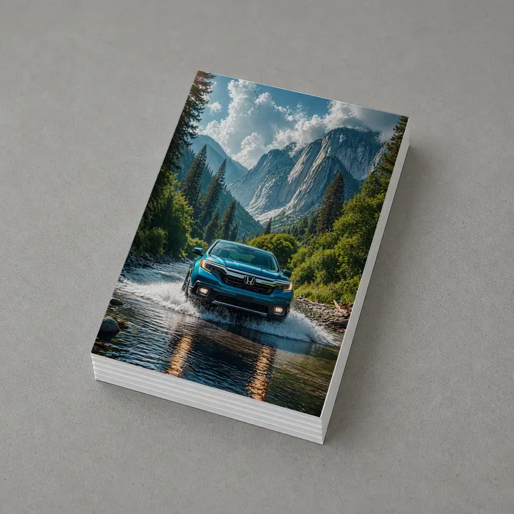 Honda Ridgeline Blue Truck Mountain River – Postcards