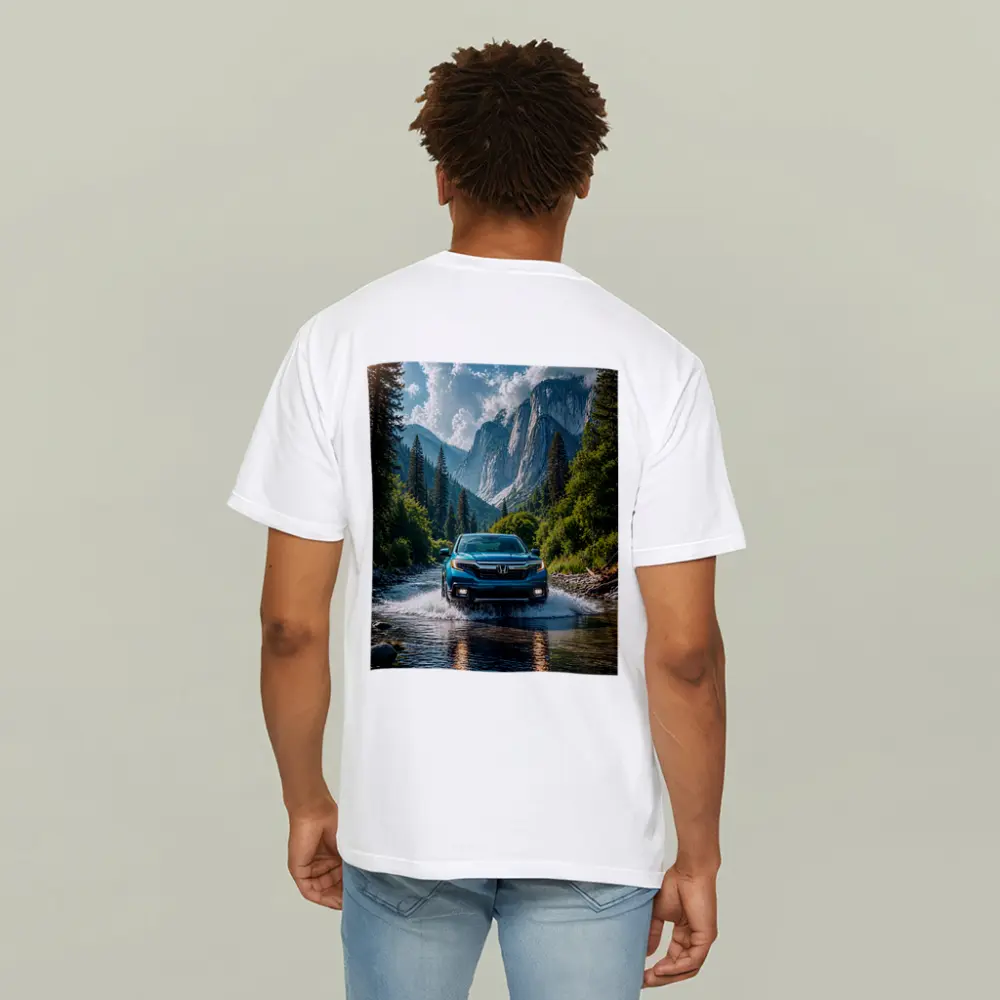 Honda Ridgeline Blue Truck Mountain River – T-Shirts