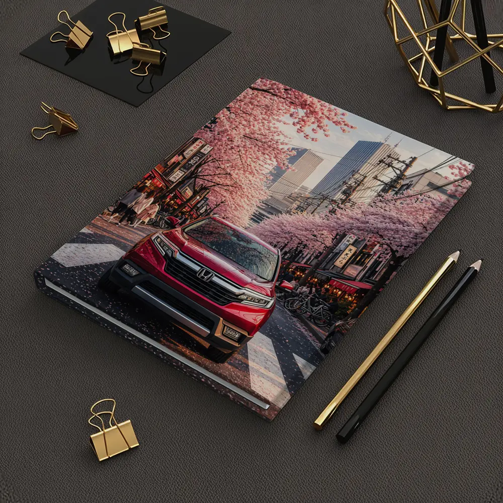 Honda Ridgeline Red Truck Tokyo Cherry Blossoms – Notebooks