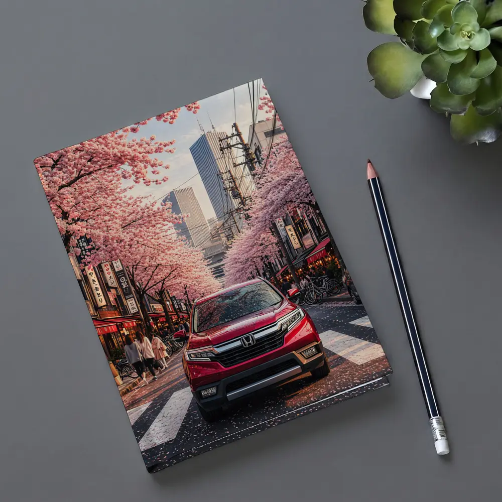 Honda Ridgeline Red Truck Tokyo Cherry Blossoms – Notebooks