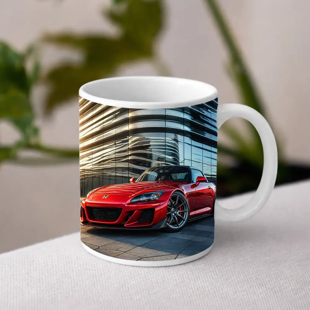 Honda S2000 Red Sports Car Urban Building – Mugs