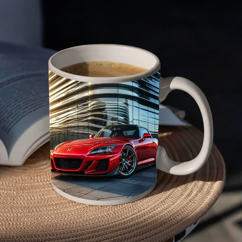 Honda S2000 Red Sports Car Urban Building – Mugs