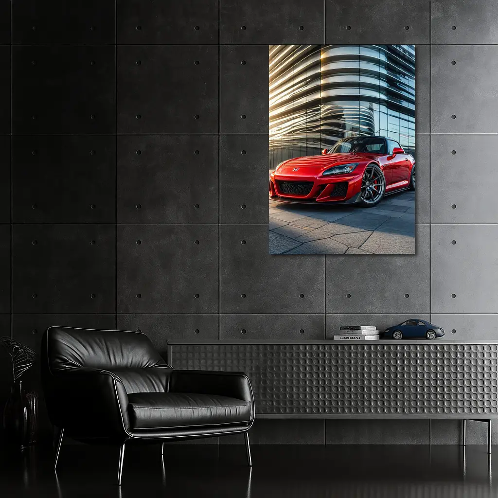 Honda S2000 Red Sports Car Urban Building – Wall Art