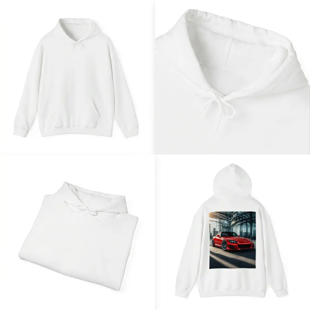 Honda S2000 Red Sports Car Glass Building – Hoodies