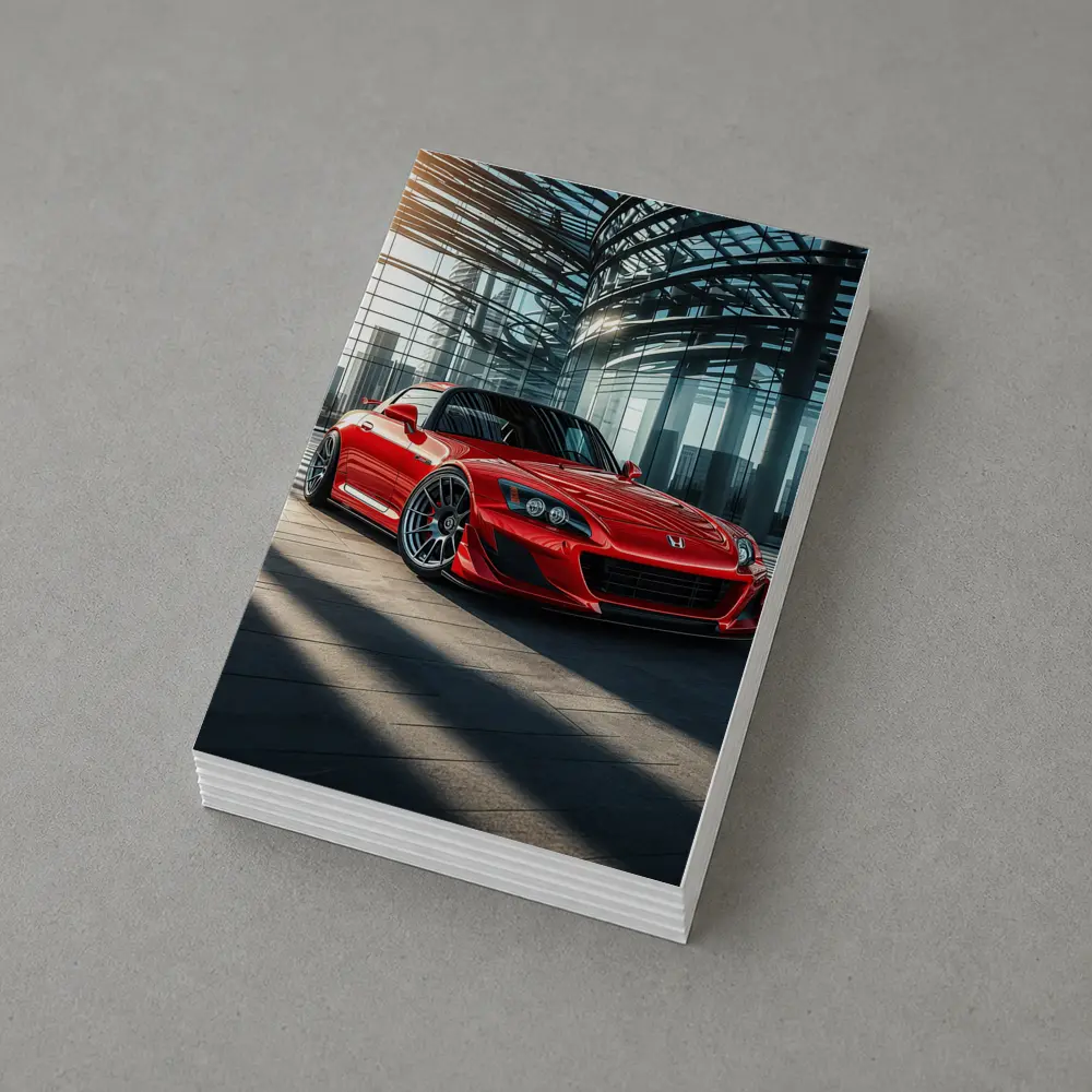 Honda S2000 Red Sports Car Glass Building – Postcards