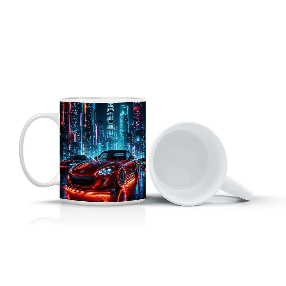 Honda S2000 Red Neon City Night – Mugs