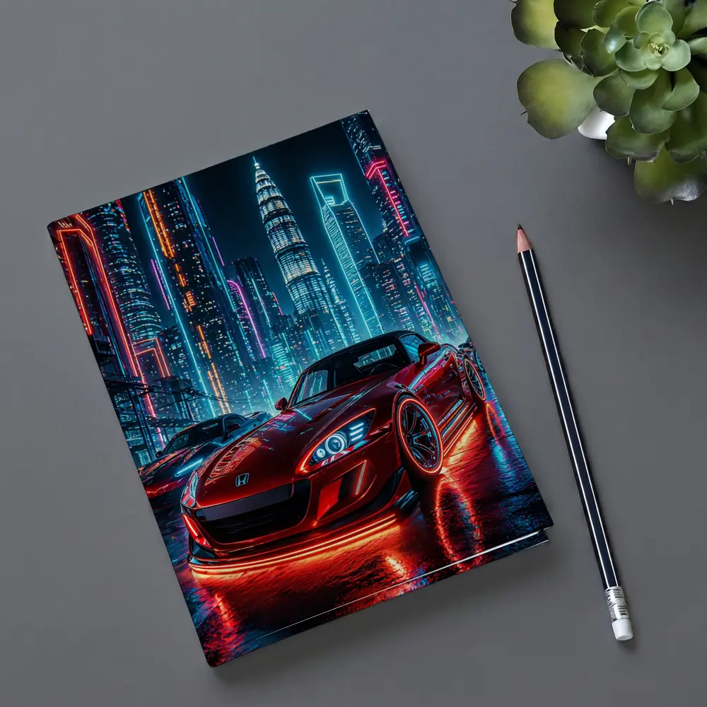 Honda S2000 Red Neon City Night – Notebooks