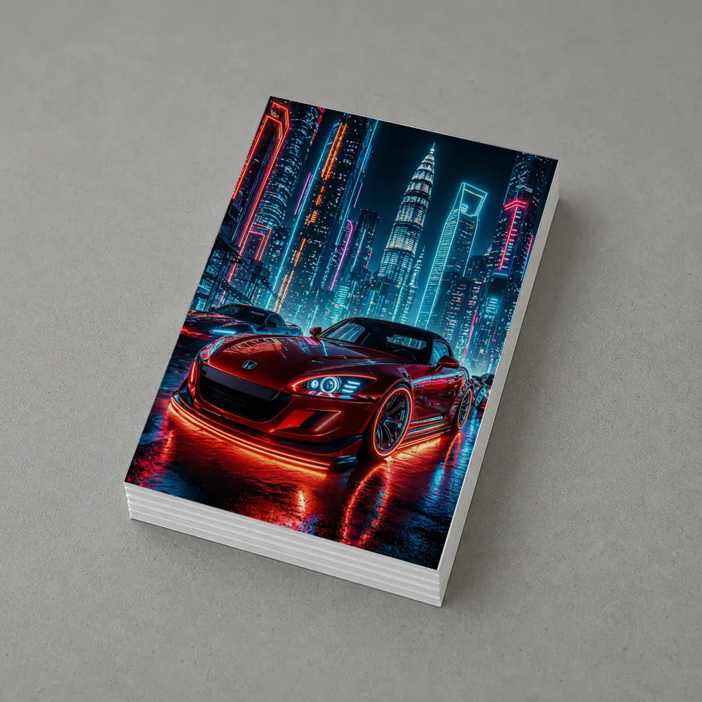 Honda S2000 Red Neon City Night – Postcards