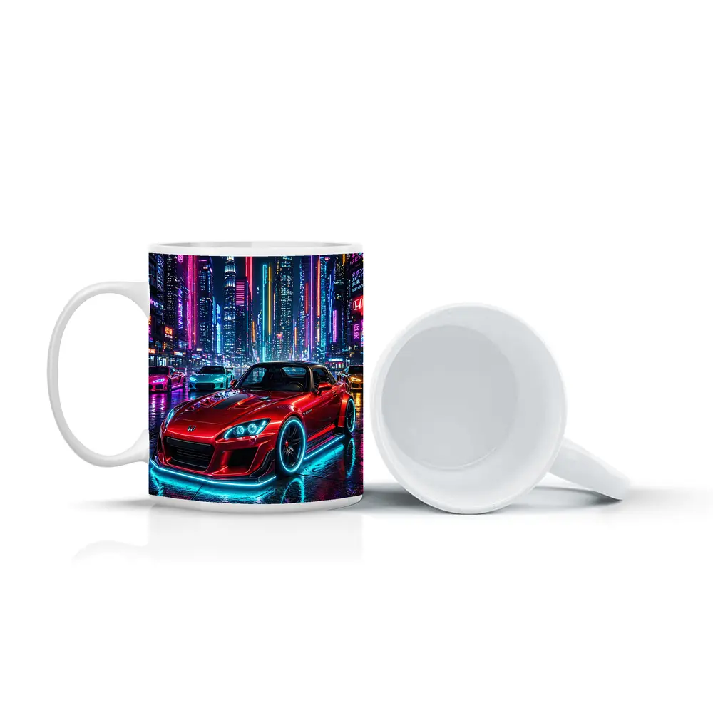 Honda S2000 Red Neon City Night – Mugs