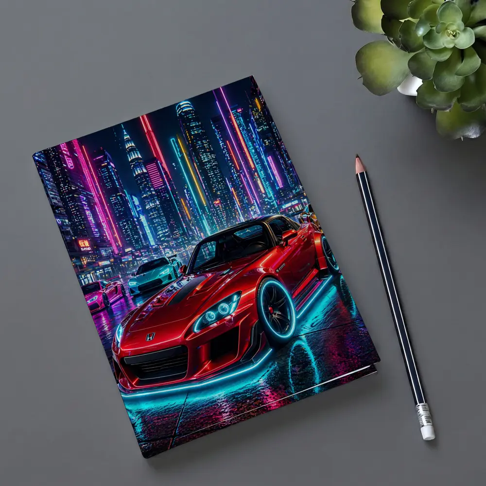 Honda S2000 Red Neon City Night – Notebooks