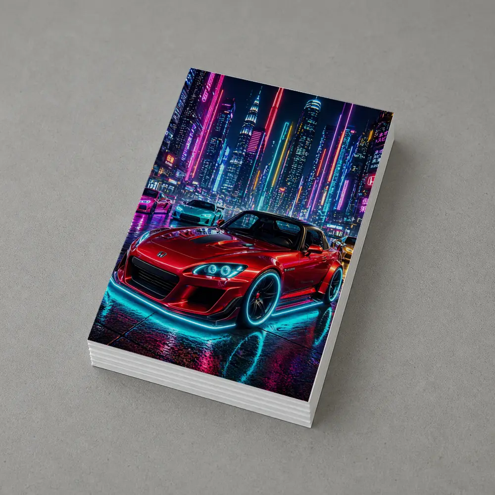 Honda S2000 Red Neon City Night – Postcards