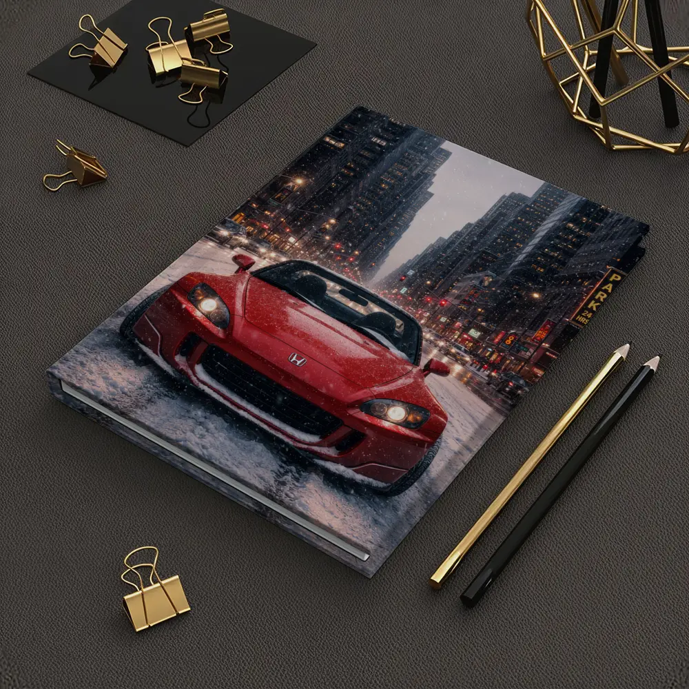 Honda S2000 Red Sports Car Snowy City – Notebooks
