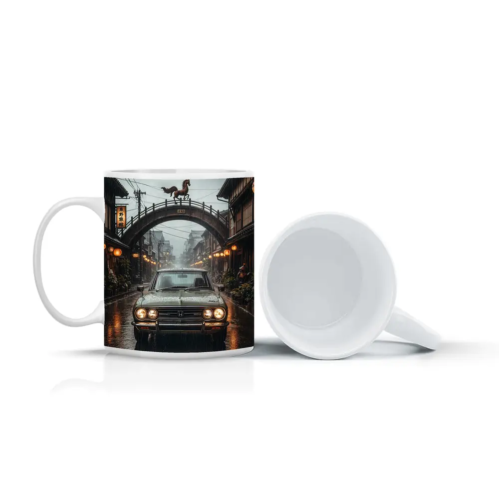 Honda Classic Car Rainy Japanese Street – Mugs