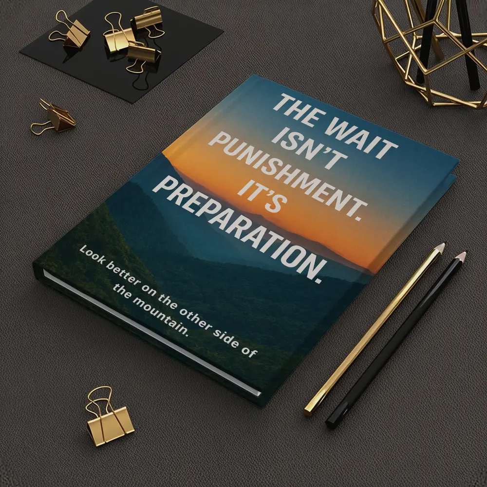 The Wait Is Preparation Mountain Sunset Quote – Notebooks