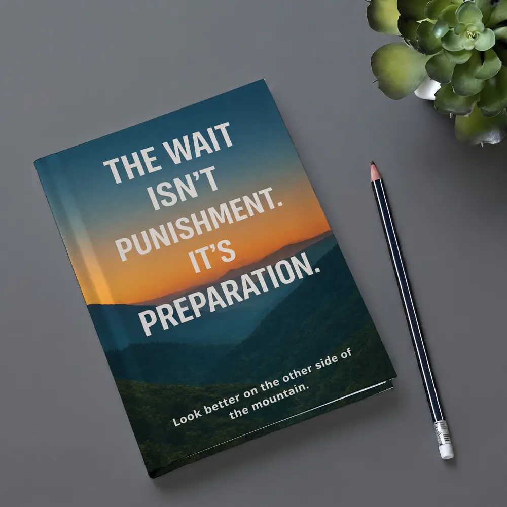 The Wait Is Preparation Mountain Sunset Quote – Notebooks
