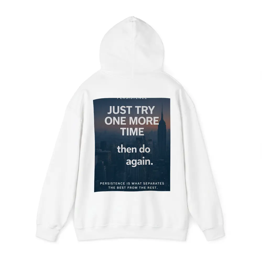 Persistence Quote City Skyline Dark Blue – Hoodies