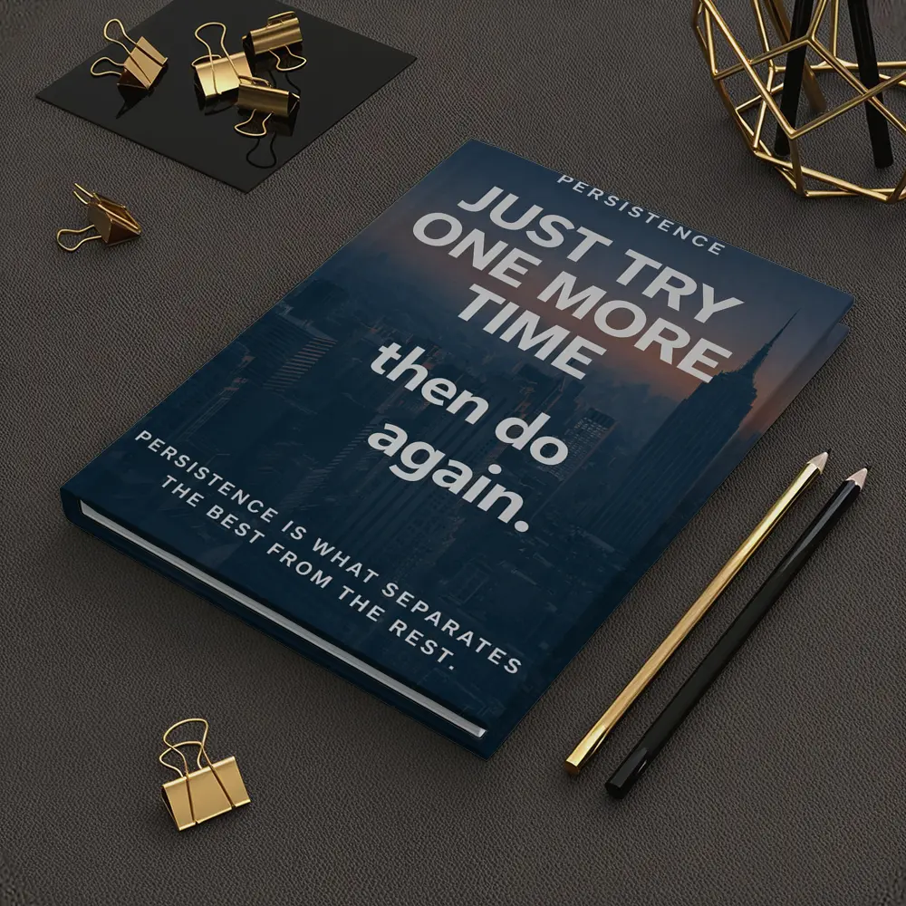 Persistence Quote City Skyline Dark Blue – Notebooks