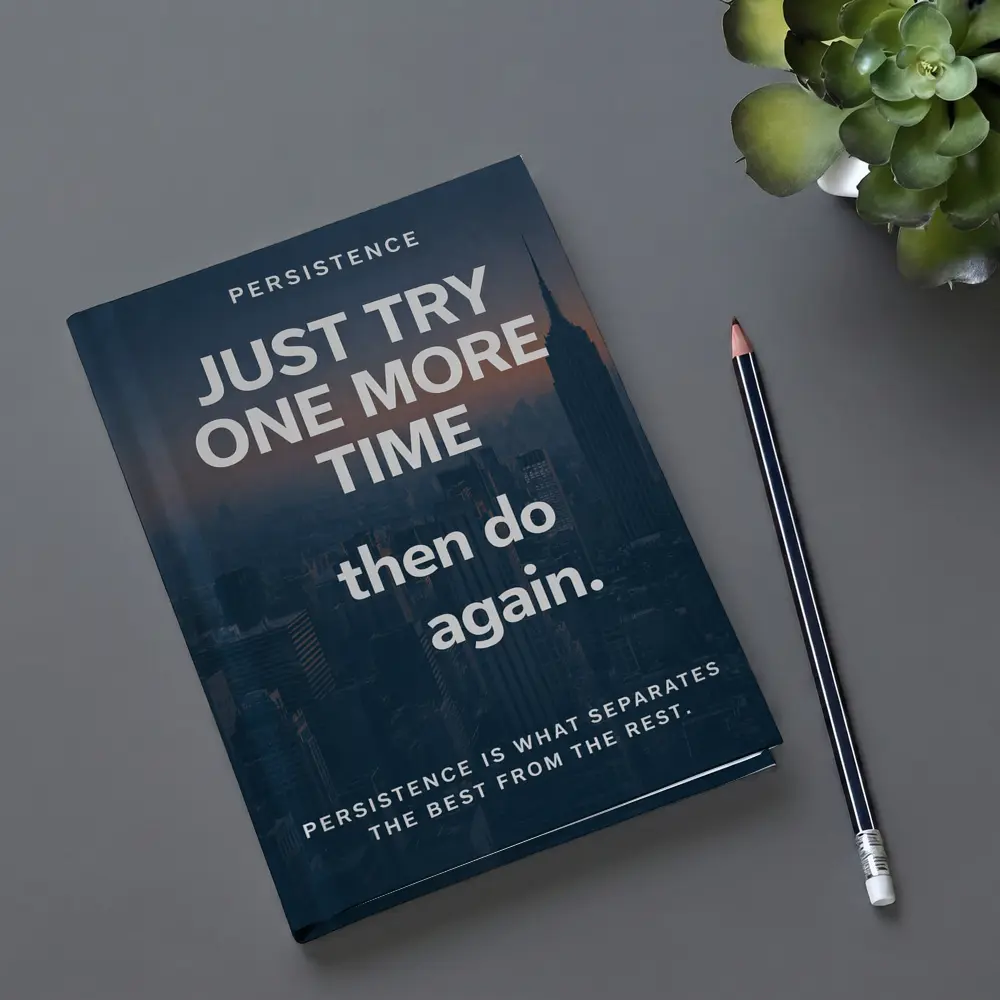 Persistence Quote City Skyline Dark Blue – Notebooks