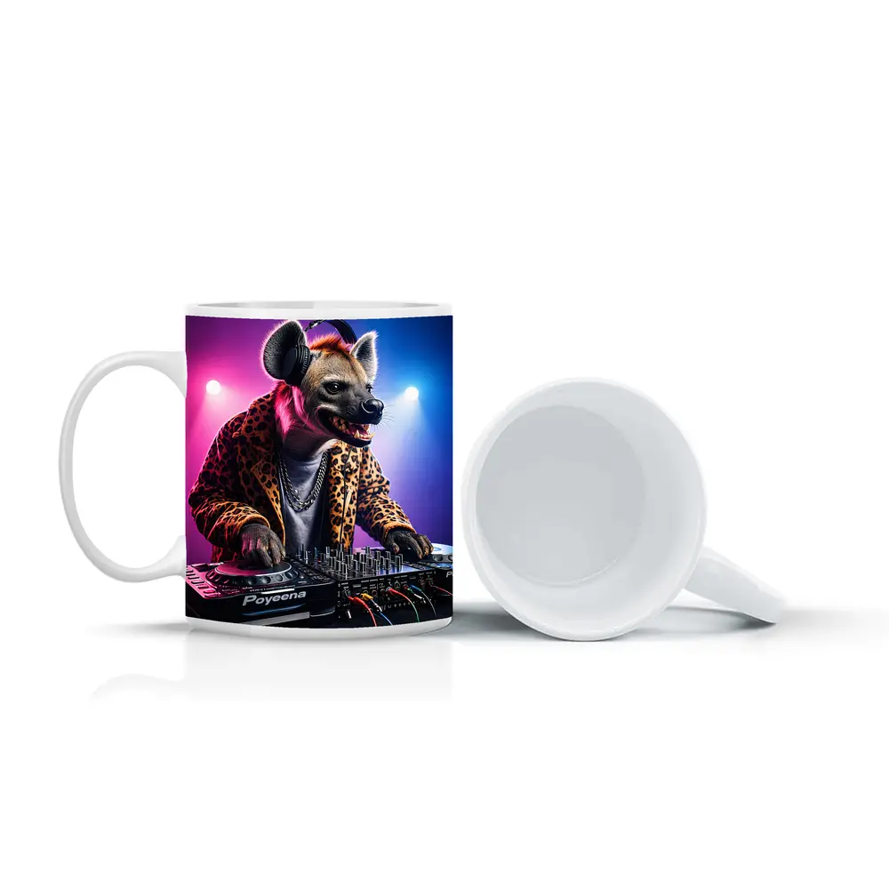 Hyena DJ Leopard Jacket Neon Club Night – Mugs