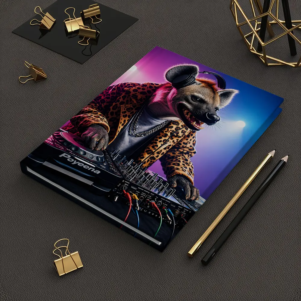 Hyena DJ Leopard Jacket Neon Club Night – Notebooks