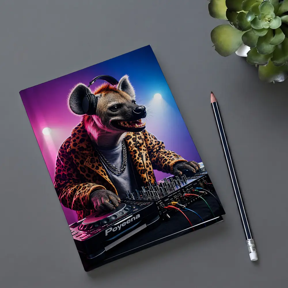 Hyena DJ Leopard Jacket Neon Club Night – Notebooks
