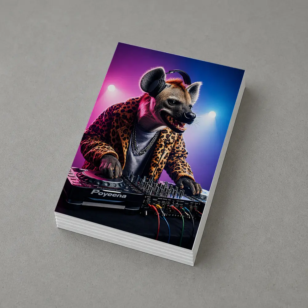 Hyena DJ Leopard Jacket Neon Club Night – Postcards