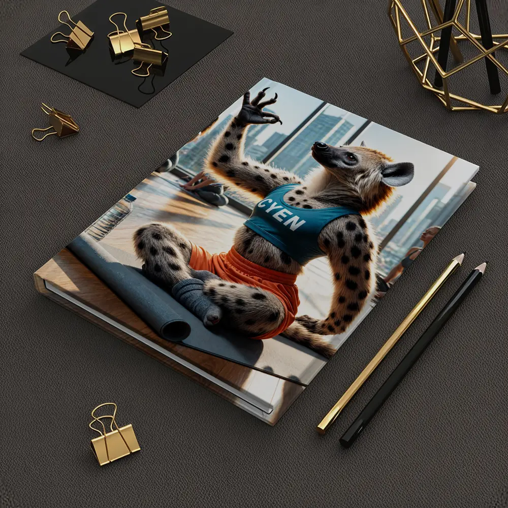 Hyena Doing Yoga In City Studio – Notebooks