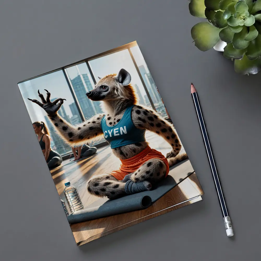 Hyena Doing Yoga In City Studio – Notebooks