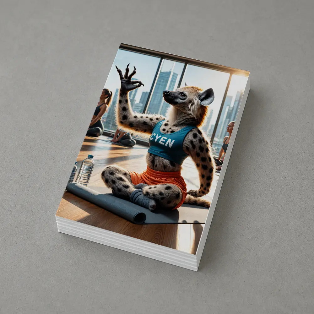 Hyena Doing Yoga In City Studio – Postcards