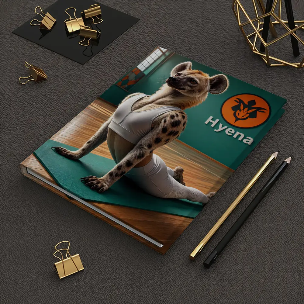 Hyena Doing Yoga Pose In Gym – Notebooks