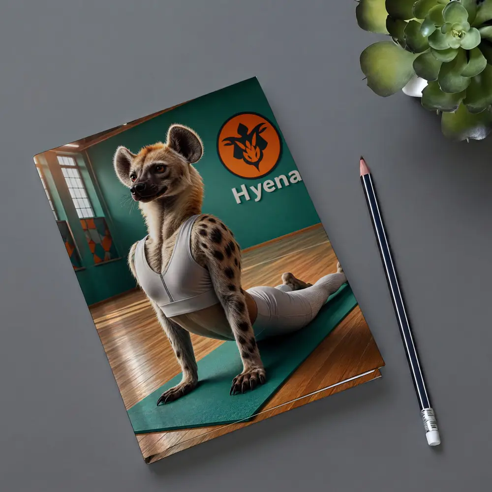Hyena Doing Yoga Pose In Gym – Notebooks