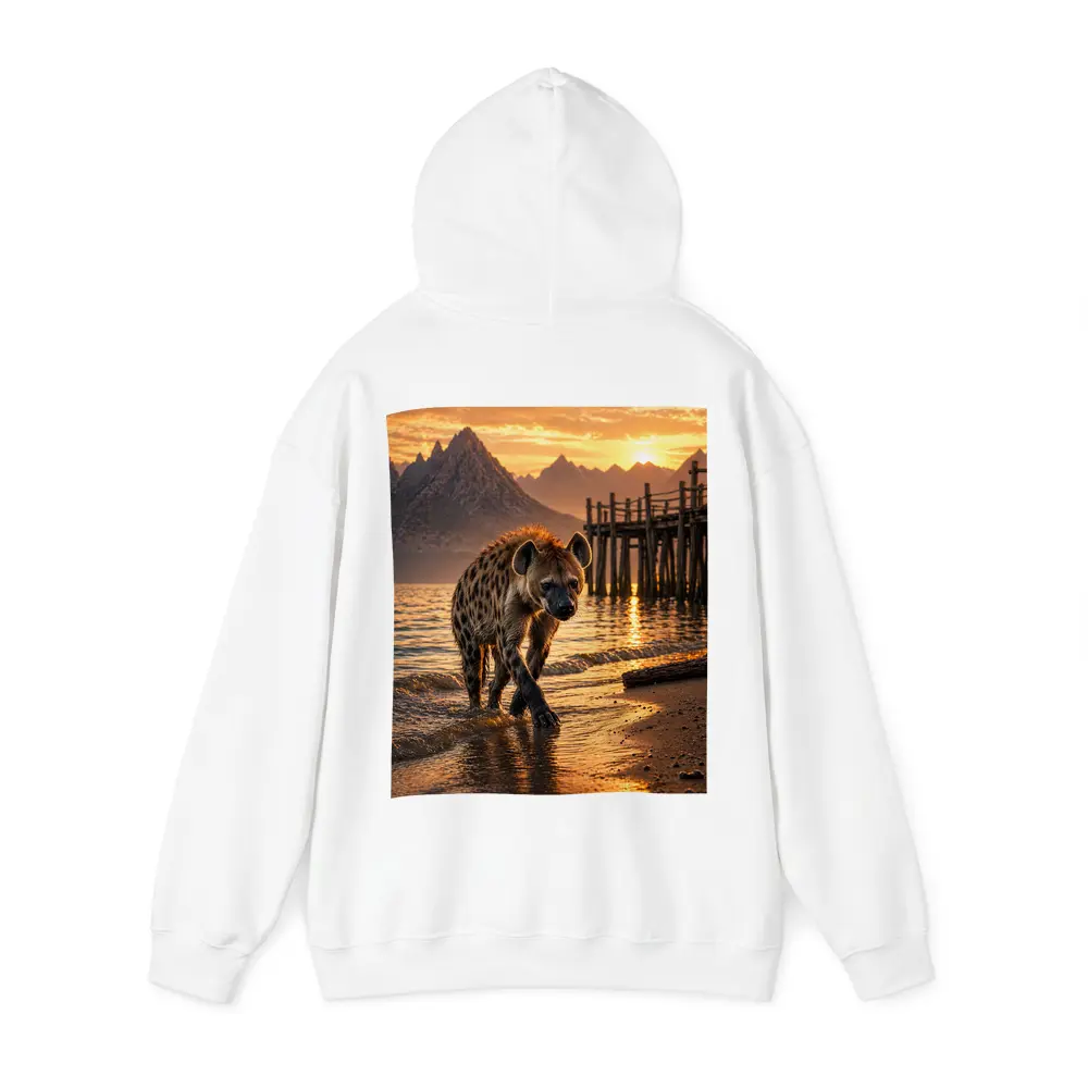 Spotted Hyena Walking Shore At Sunset – Hoodies
