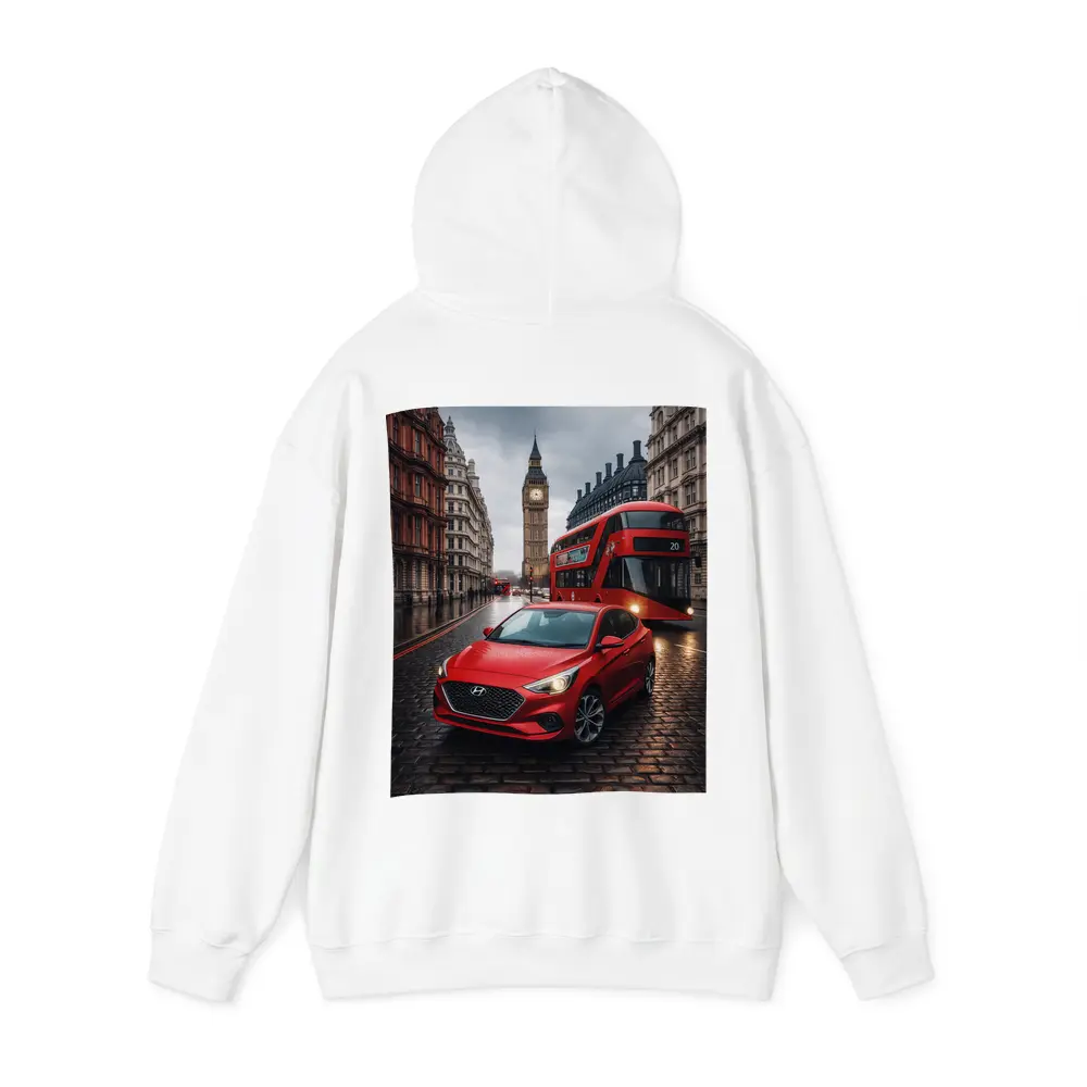 Hyundai Accent Red Car London Streets – Hoodies