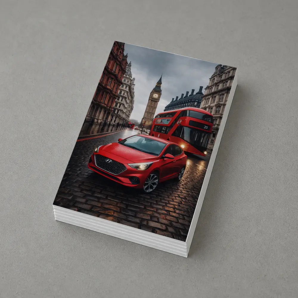 Hyundai Accent Red Car London Streets – Postcards