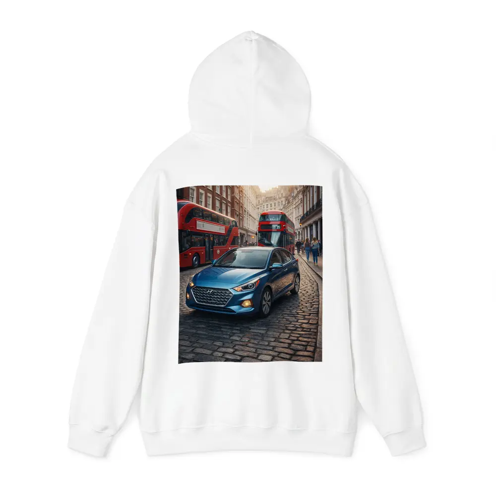Hyundai Accent Blue Car London Street – Hoodies