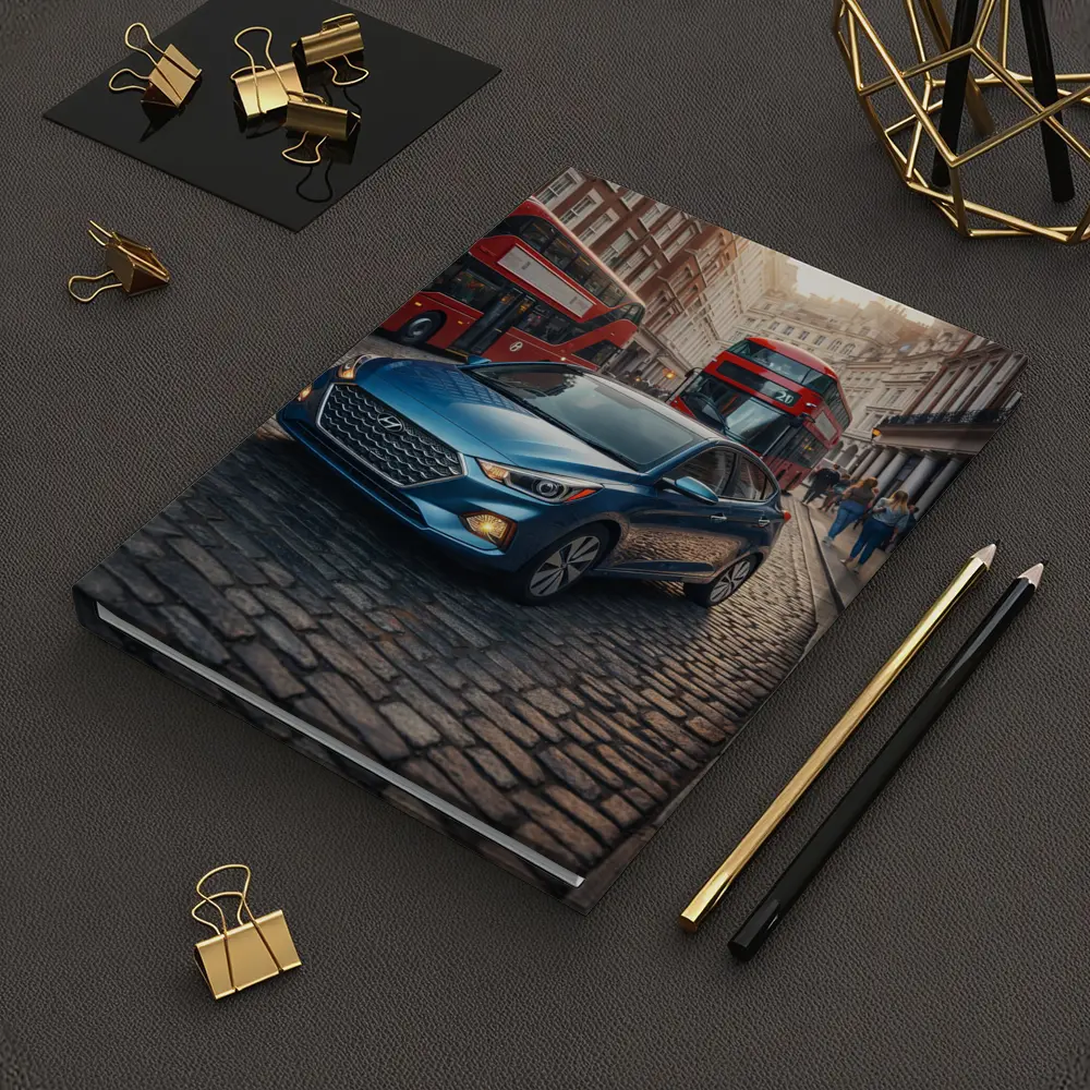 Hyundai Accent Blue Car London Street – Notebooks