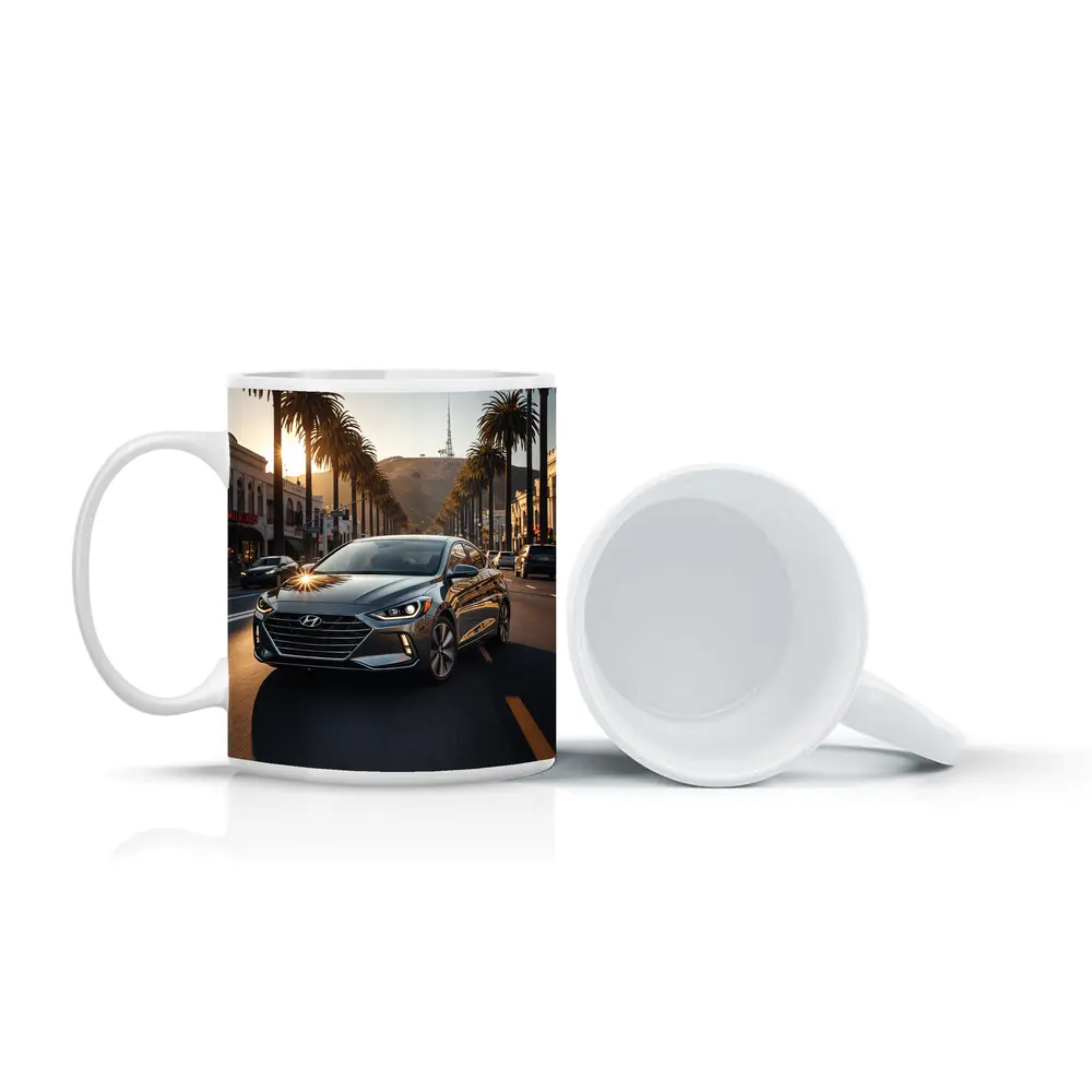 Hyundai Elantra Cruising Los Angeles Palm Boulevard – Mugs