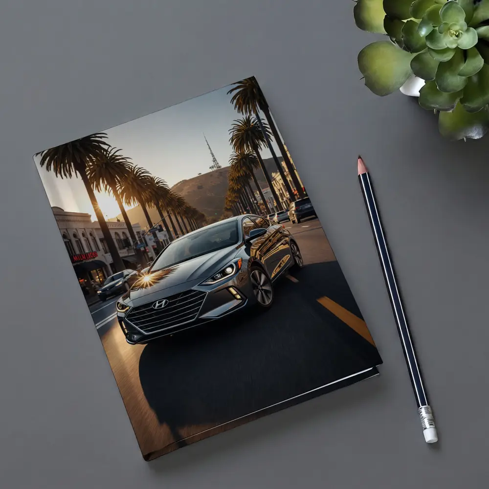 Hyundai Elantra Cruising Los Angeles Palm Boulevard – Notebooks