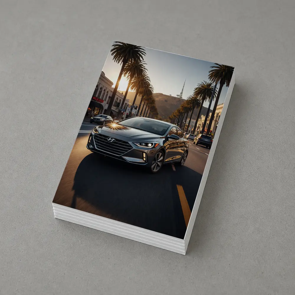 Hyundai Elantra Cruising Los Angeles Palm Boulevard – Postcards