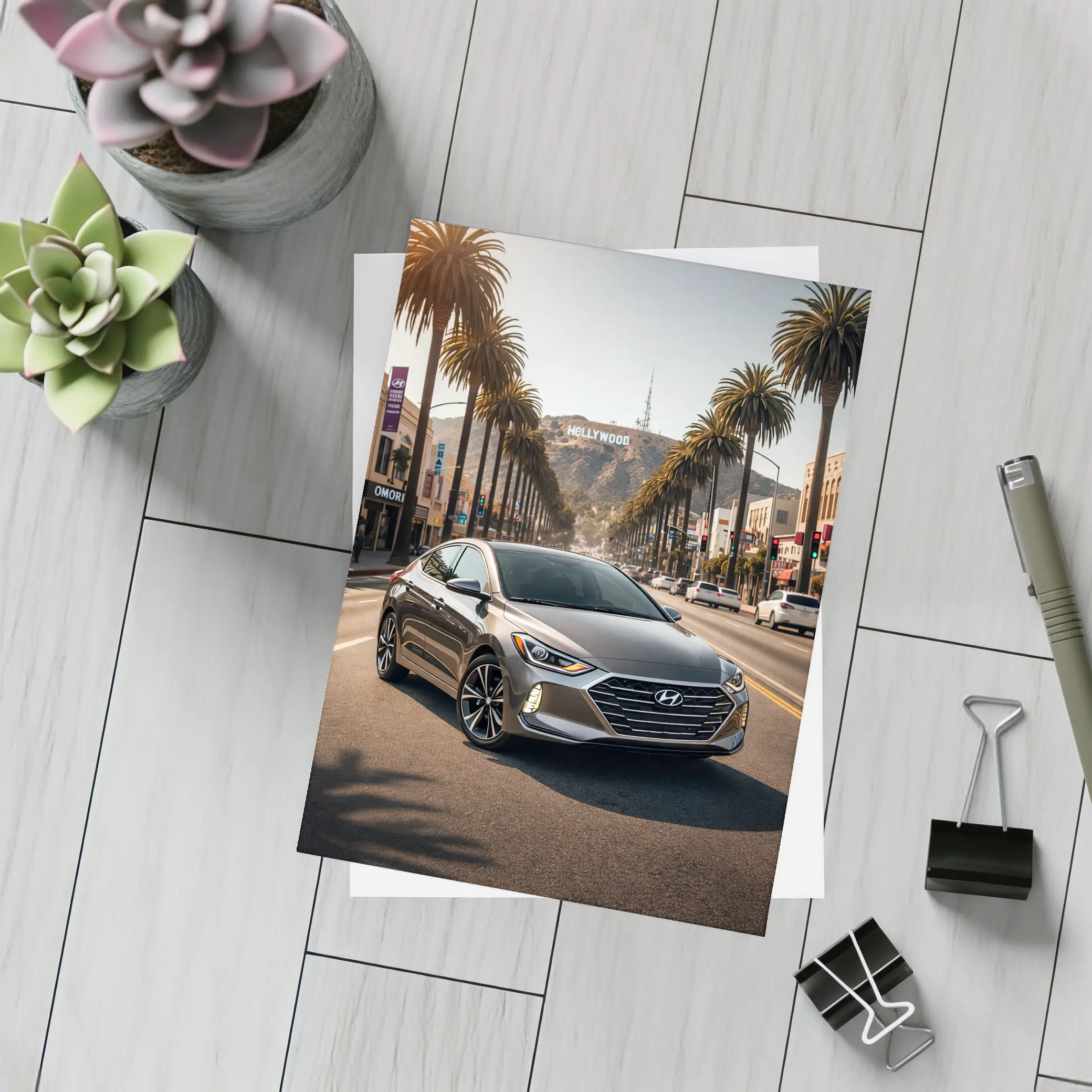 Hyundai Elantra Hollywood Los Angeles Street – Postcards