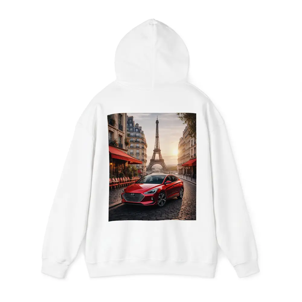 Hyundai Elantra Red Car Paris Street – Hoodies