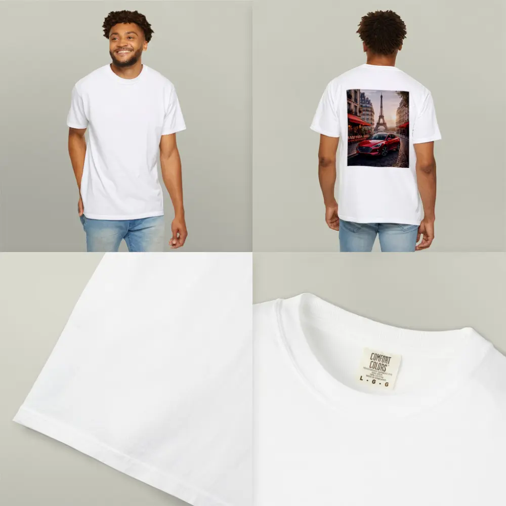 Hyundai Elantra Red Car Paris Street – T-Shirts