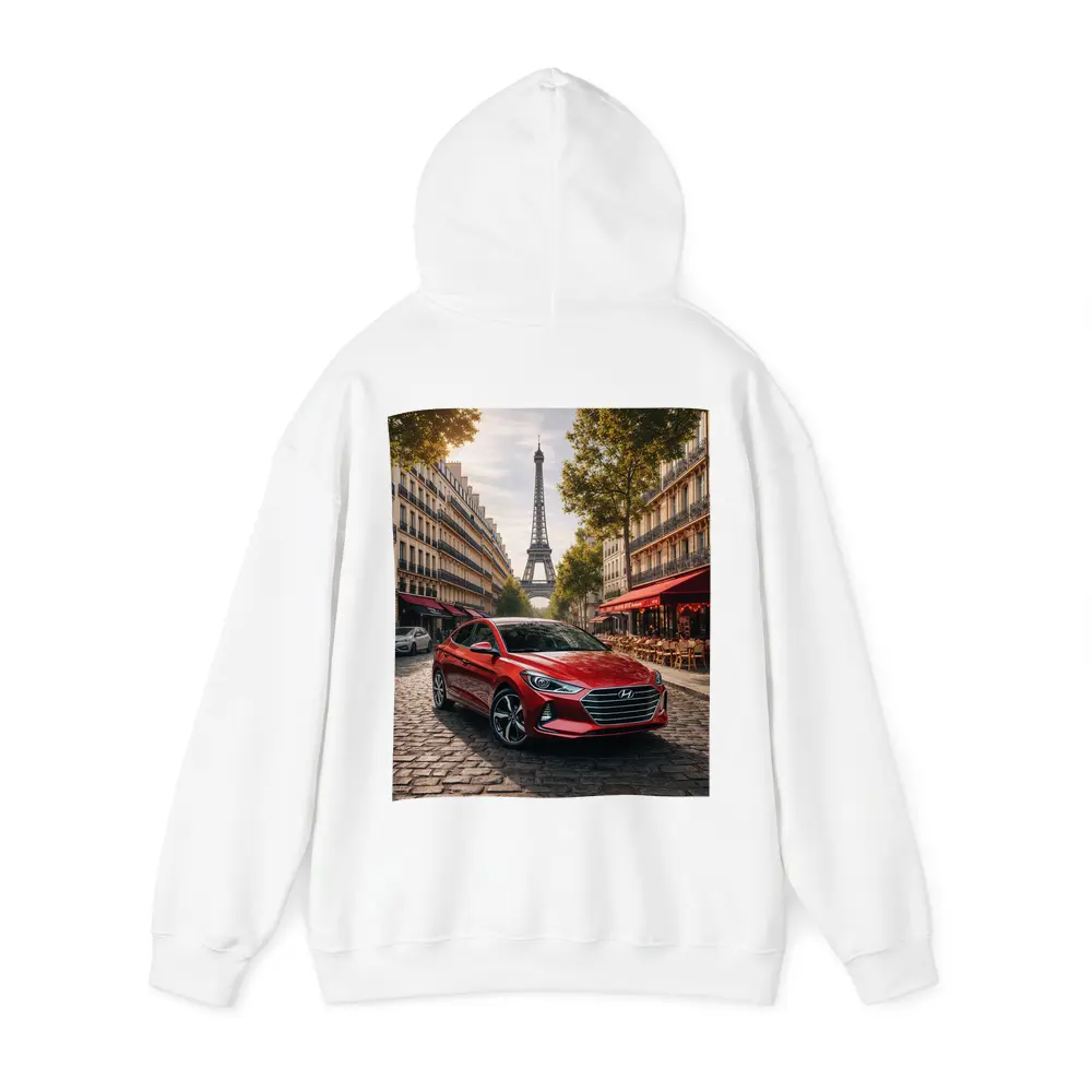 Hyundai Elantra Red Car Paris Street – Hoodies